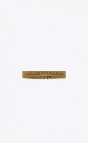 YSL Cassandre Double-wrap Bracelet In Leather Beige Light Brown | Philippines_YSL33695