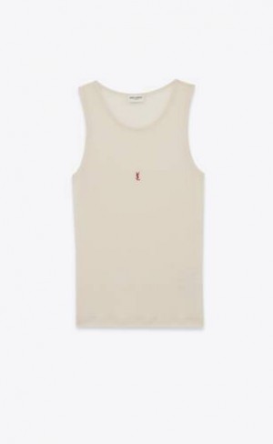 YSL Cassandre Tank Beige Dark Red | Philippines_YSL89104