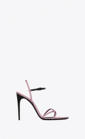 YSL Clara Sandals In Silk Satin Pink | Philippines_YSL13692