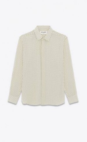 YSL Dotted Crepe De Chine White | Philippines_YSL71884