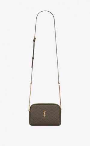 YSL Gaby Zipped Pouch In Quilted Lambskin Grey | Philippines_YSL48429