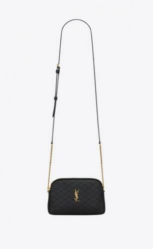 YSL Gaby Zipped Pouch In Quilted Lambskin Black | Philippines_YSL27483