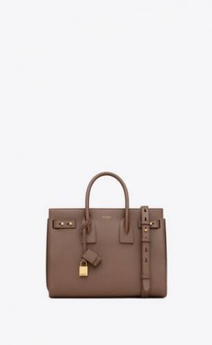 YSL Jour Small In Supple Grained Leather Grey Brown | Philippines_YSL79434