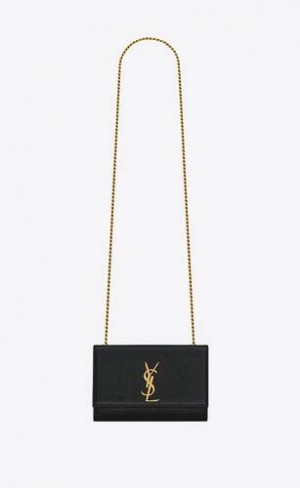 YSL Kate Small In Shiny Grained Leather Black | Philippines_YSL19376