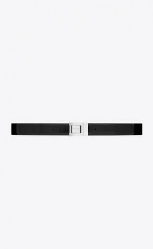 YSL La 76 Buckle Brushed Leather Black | Philippines_YSL57915