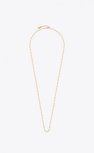 YSL Long Parallel Figaro Chain Necklace In Metal Gold | Philippines_YSL25112