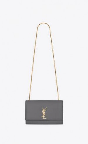 YSL Medium Kate In Grain De Poudre Embossed Leather Grey | Philippines_YSL36900