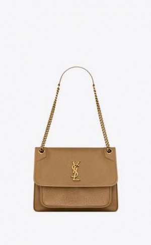 YSL Niki Medium In Grained Lambskin Brown | Philippines_YSL78130