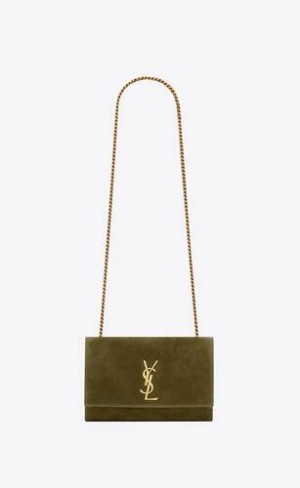 YSL Reversible Kate Small In Suede Olive Green | Philippines_YSL77358