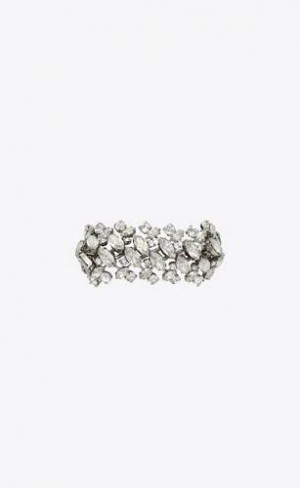 YSL Rhinestone Bouquet Bracelet In Metal Silver | Philippines_YSL30605