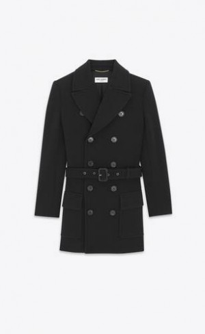 YSL Saharienne Wool Jersey Black | Philippines_YSL47948