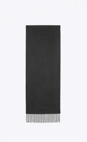 YSL Saint Laurent Scarf In Cashmere Jacquard Black | Philippines_YSL51434