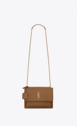 YSL Sunset Medium In Smooth Leather Brown | Philippines_YSL69267