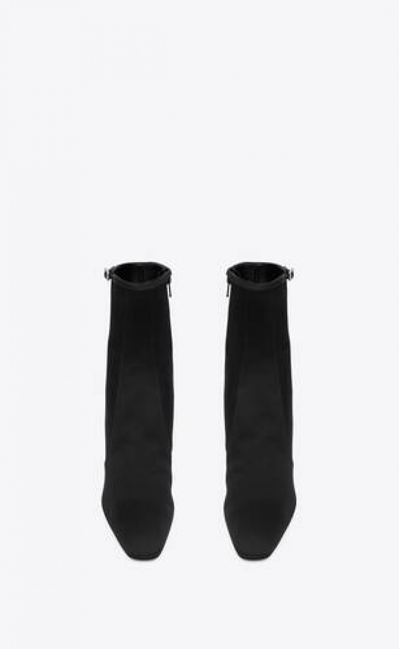 YSL Betty Booties In Satin Crepe Black | Philippines_YSL12175