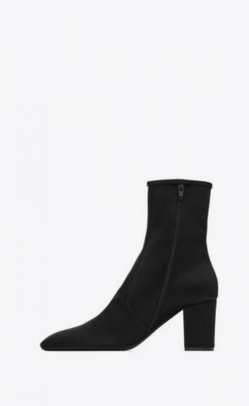 YSL Betty Booties In Satin Crepe Black | Philippines_YSL12175