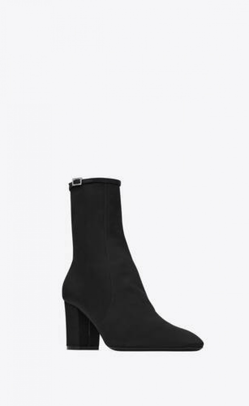 YSL Betty Booties In Satin Crepe Black | Philippines_YSL12175