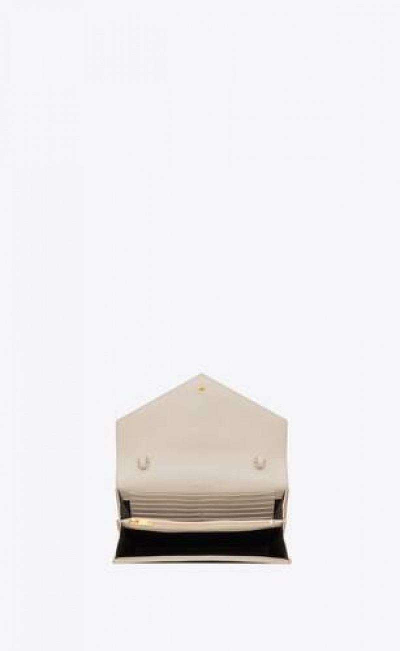 YSL Cassandre Chain Wallet In Lambskin White | Philippines_YSL58622