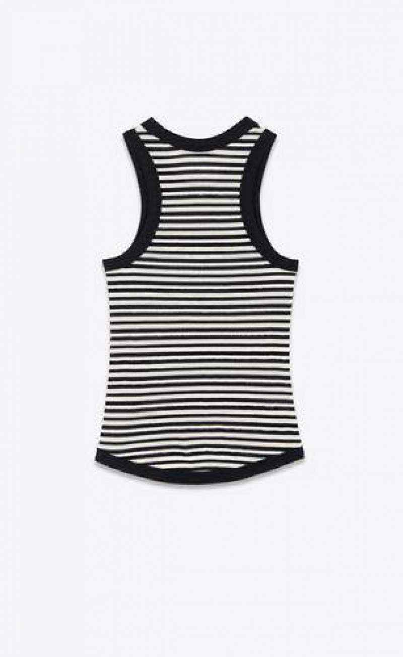 YSL Cassandre Tank Jersey Black White | Philippines_YSL58617