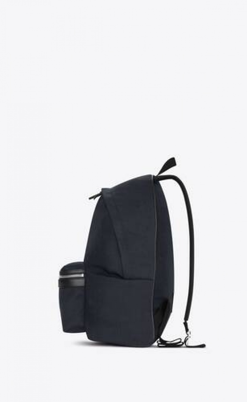 YSL City Nylon Canvas And Leather Navy | Philippines_YSL89160