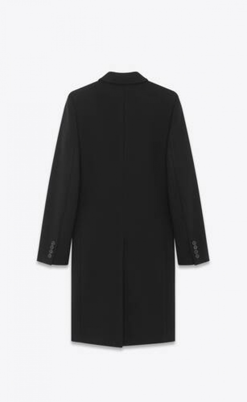 YSL Coat Wool And Cashmere Black | Philippines_YSL63648