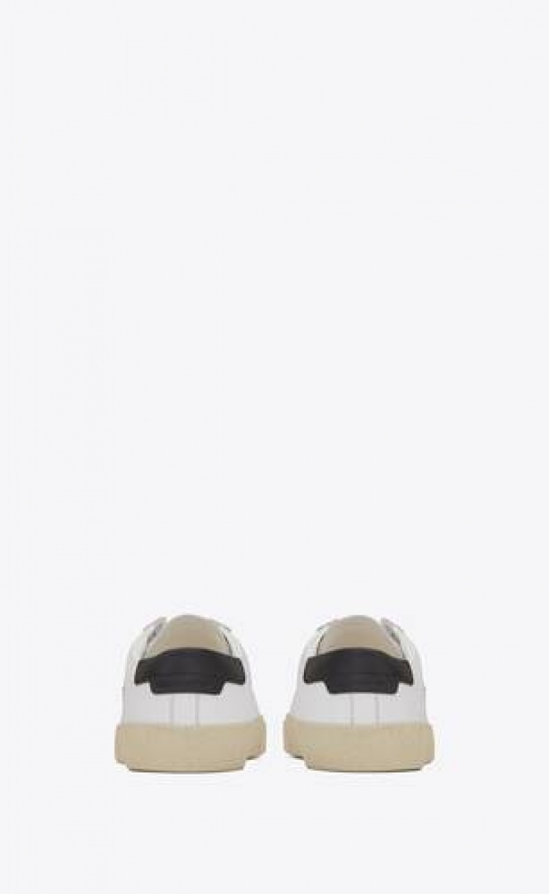 YSL Court Classic Sl/06 Embroidered Sneakers In Leather White | Philippines_YSL43681