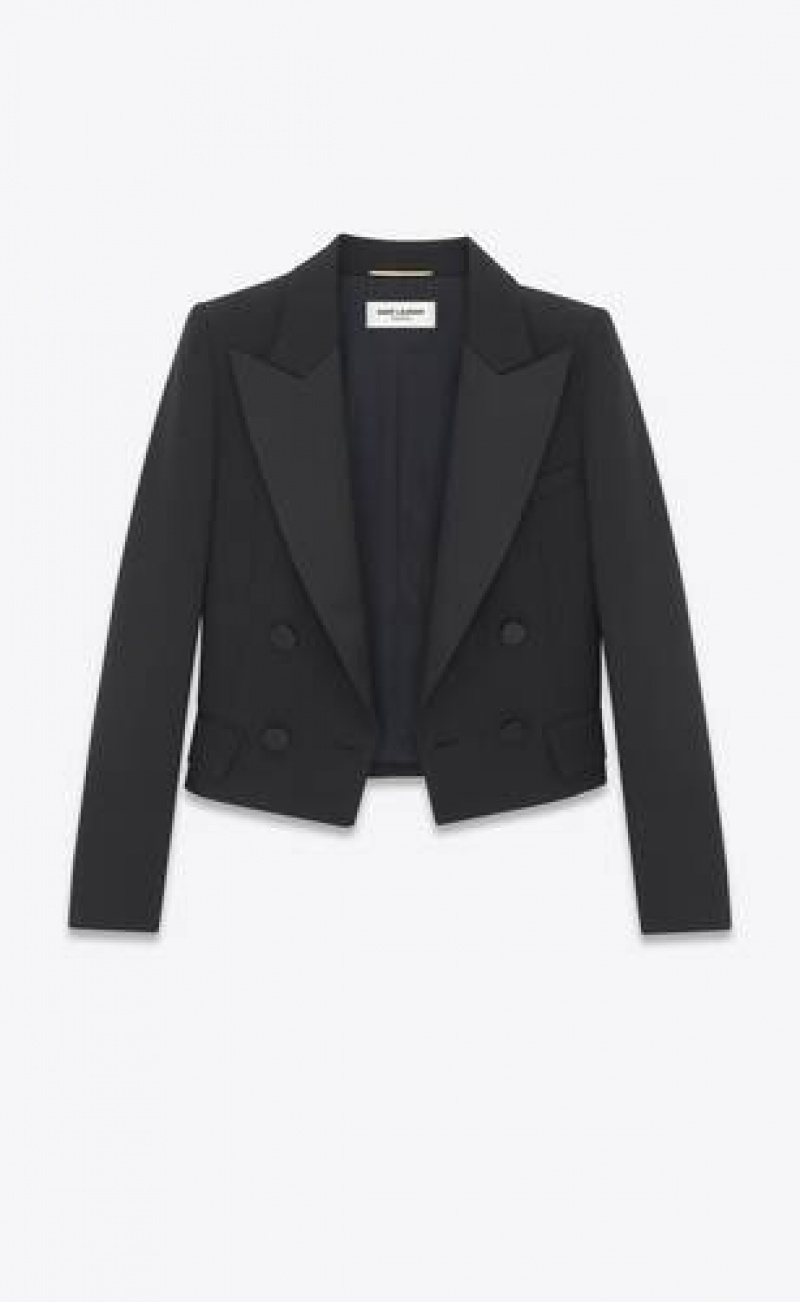 YSL Cropped Tuxedo Grain De Poudre Black | Philippines_YSL26663