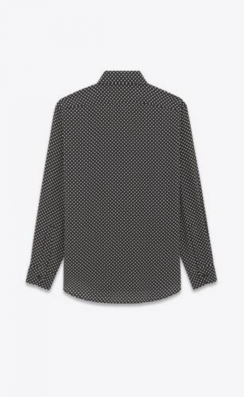 YSL Dotted Crepe De Chine Black | Philippines_YSL43213