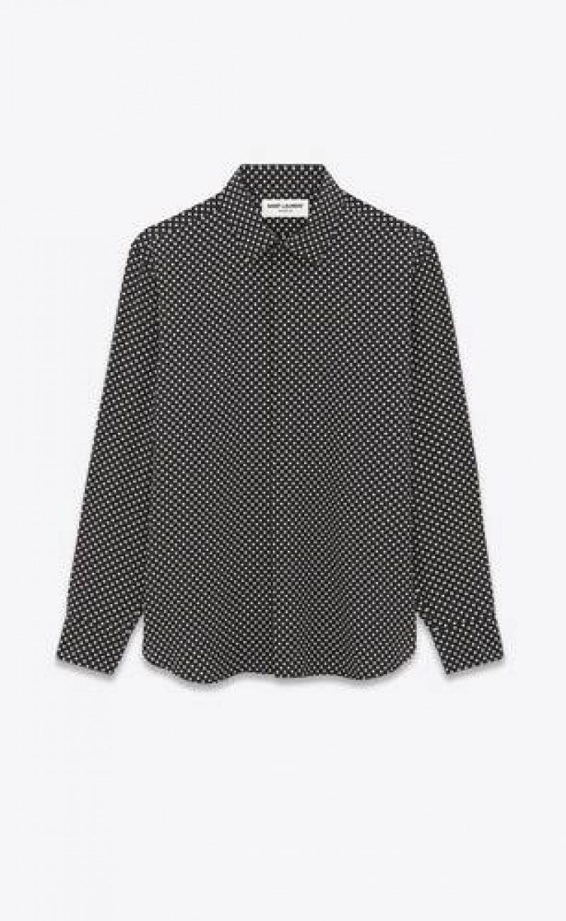 YSL Dotted Crepe De Chine Black | Philippines_YSL43213