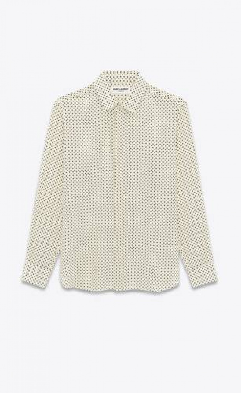 YSL Dotted Crepe De Chine White | Philippines_YSL71884