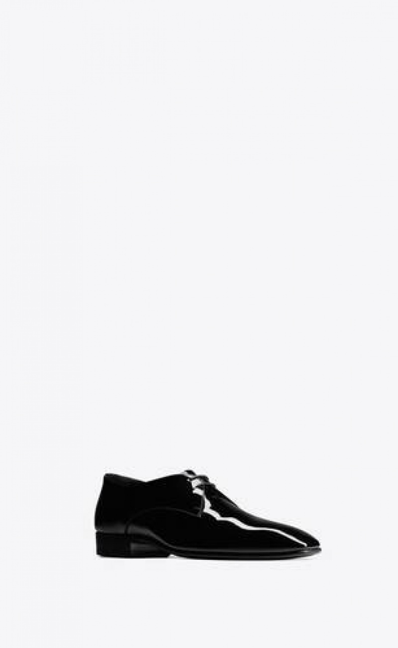 YSL Gabriel Derbies In Patent Leather Black | Philippines_YSL54983