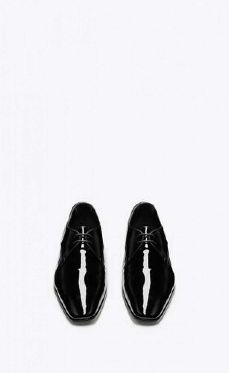 YSL Gabriel Derbies In Patent Leather Black | Philippines_YSL54983