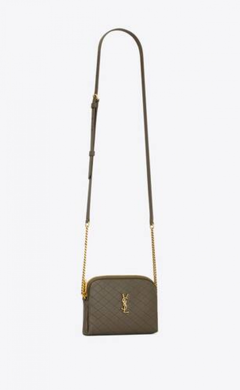 YSL Gaby Zipped Pouch In Quilted Lambskin Grey | Philippines_YSL48429