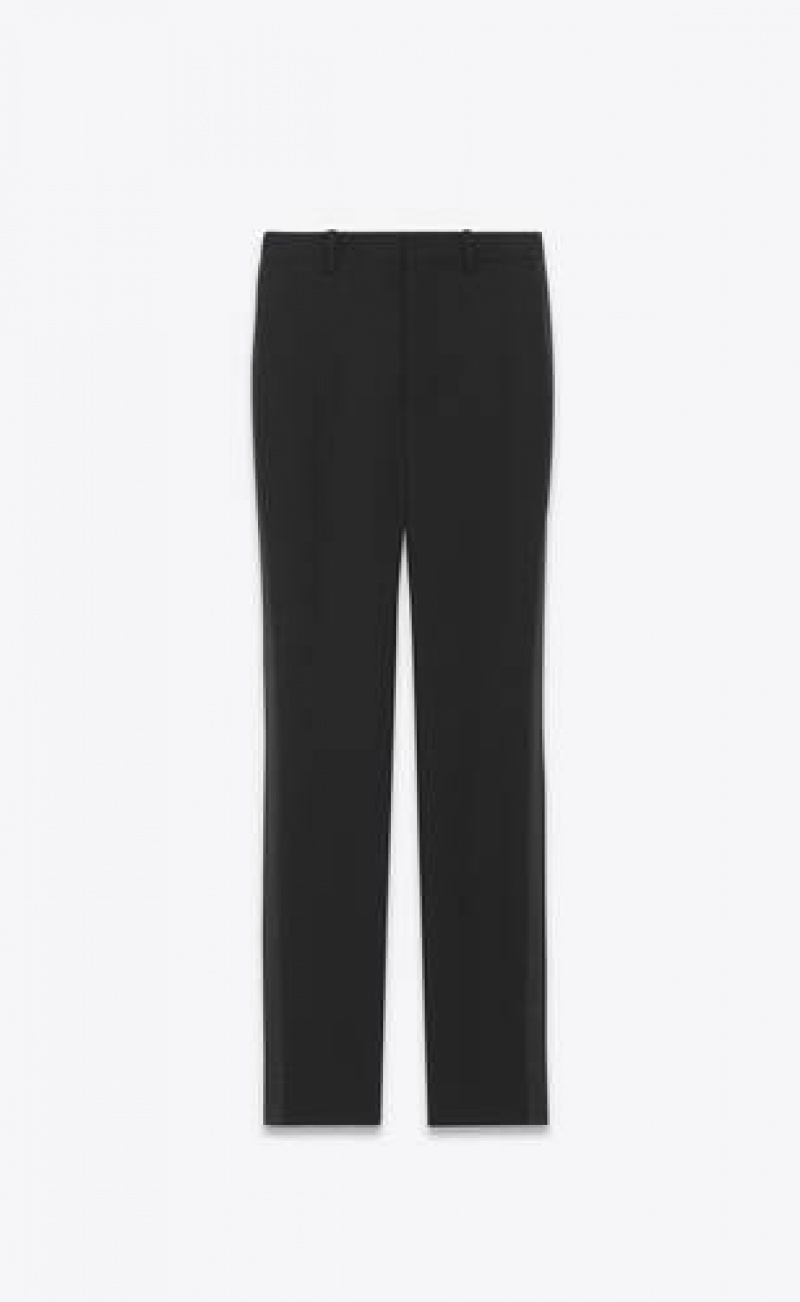 YSL High-waisted Tuxedo Grain De Poudre Black | Philippines_YSL66677