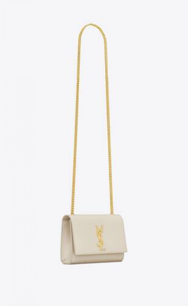 YSL Kate Small In Grain De Poudre Embossed Leather White | Philippines_YSL38162