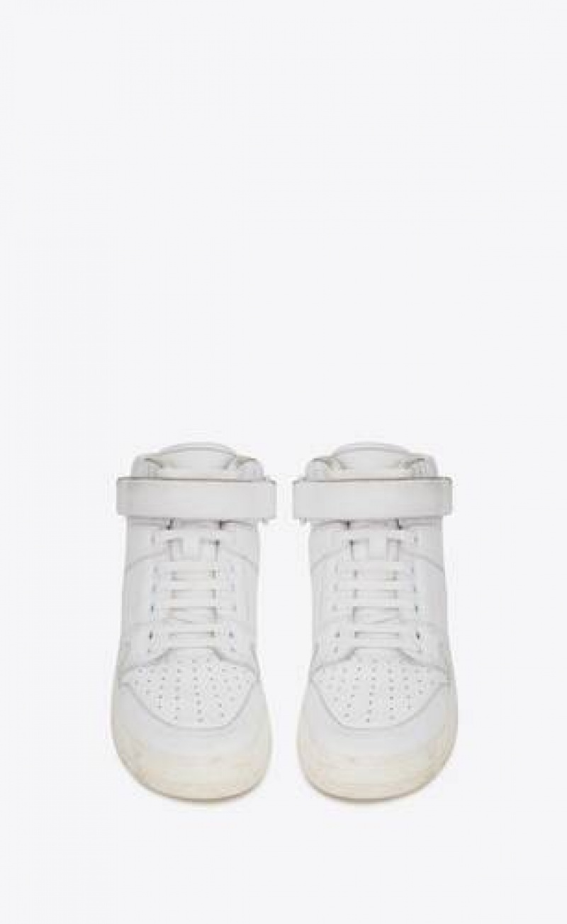 YSL Lax Washed-out Effect Leather White | Philippines_YSL81453