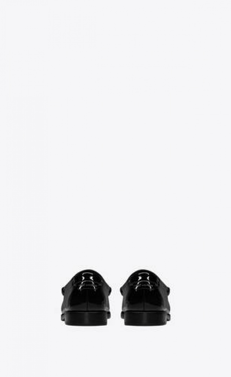 YSL Le Penny Slippers In Patent Leather Black | Philippines_YSL77022