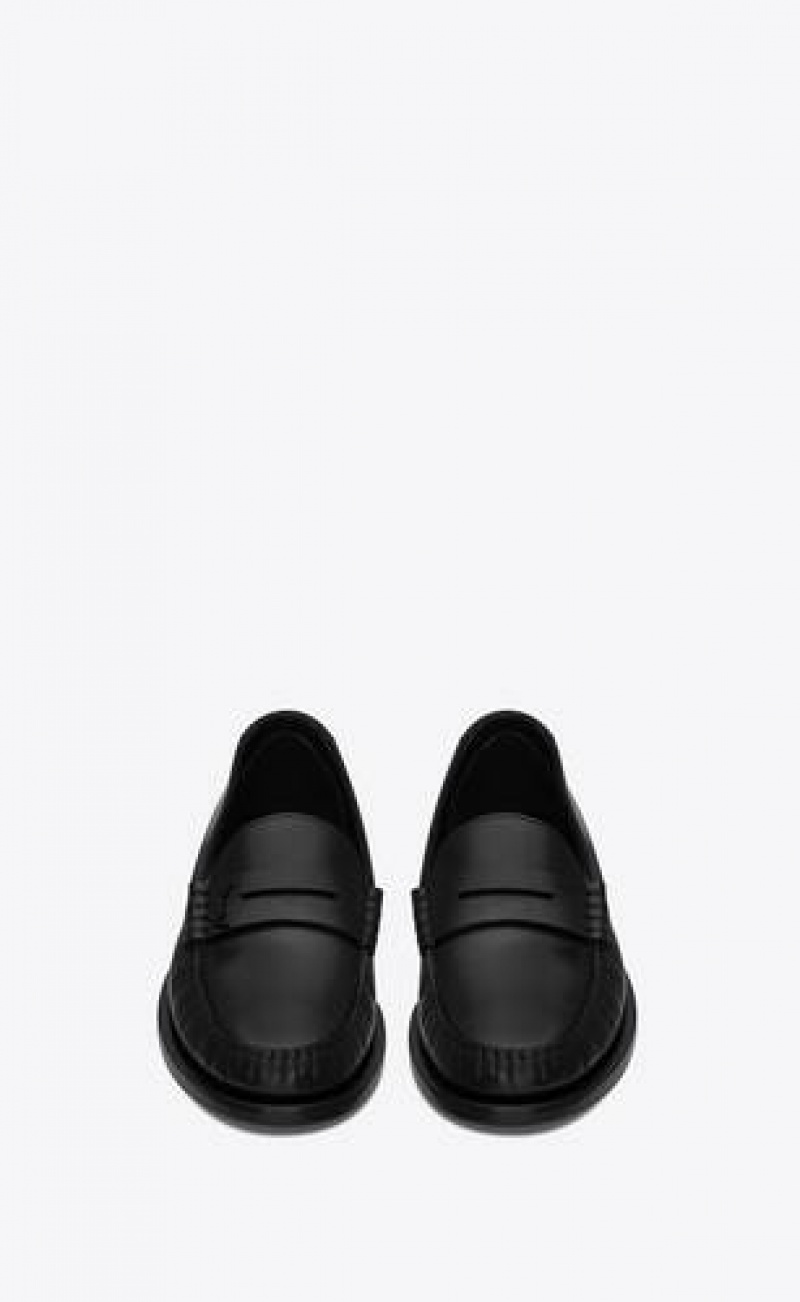 YSL Le Penny Slippers In Smooth Leather Black | Philippines_YSL60707