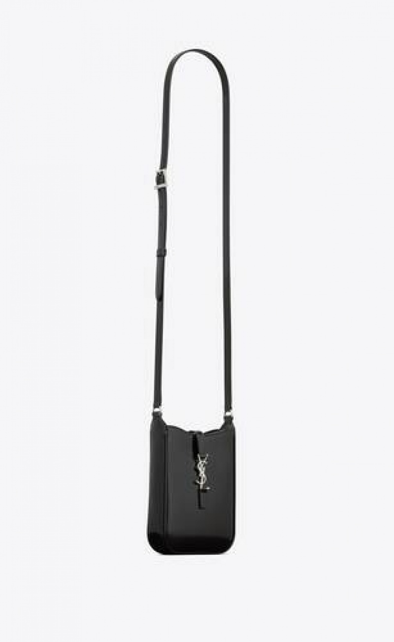 YSL Le 5 à 7 Vertical In Brushed Leather Black | Philippines_YSL82265