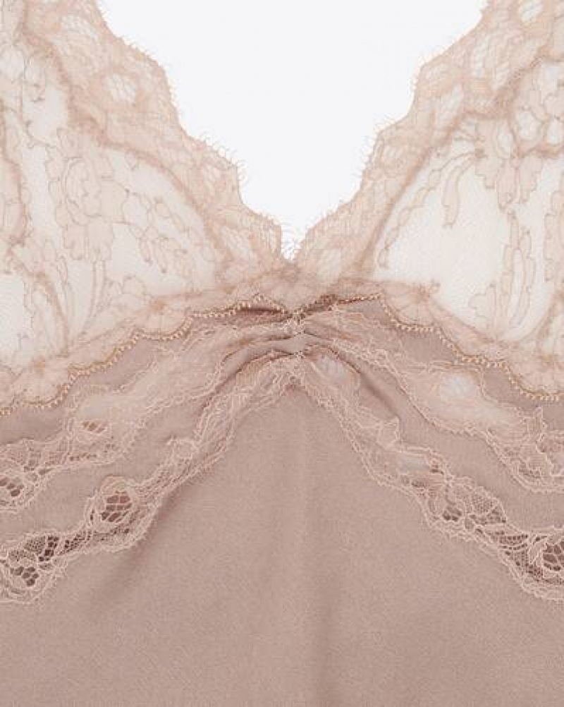 YSL Lingerie Top In Silk Satin Crepe Rose | Philippines_YSL17749