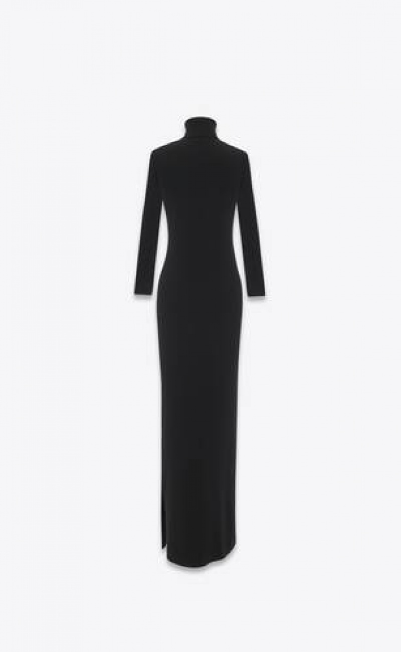 YSL Long Turtleneck Wool Black | Philippines_YSL99330