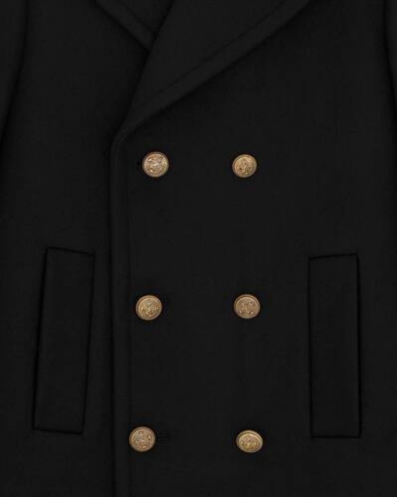 YSL Peacoat In Wool Black | Philippines_YSL82330