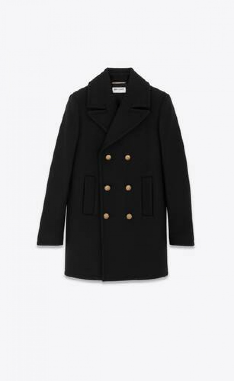 YSL Peacoat In Wool Black | Philippines_YSL82330