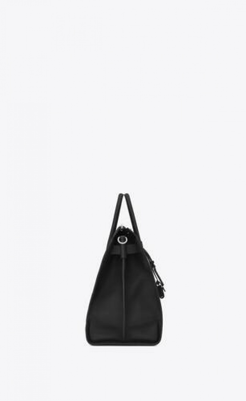 YSL Sac De Jour 48h Duffle Grained Leather Black | Philippines_YSL64850