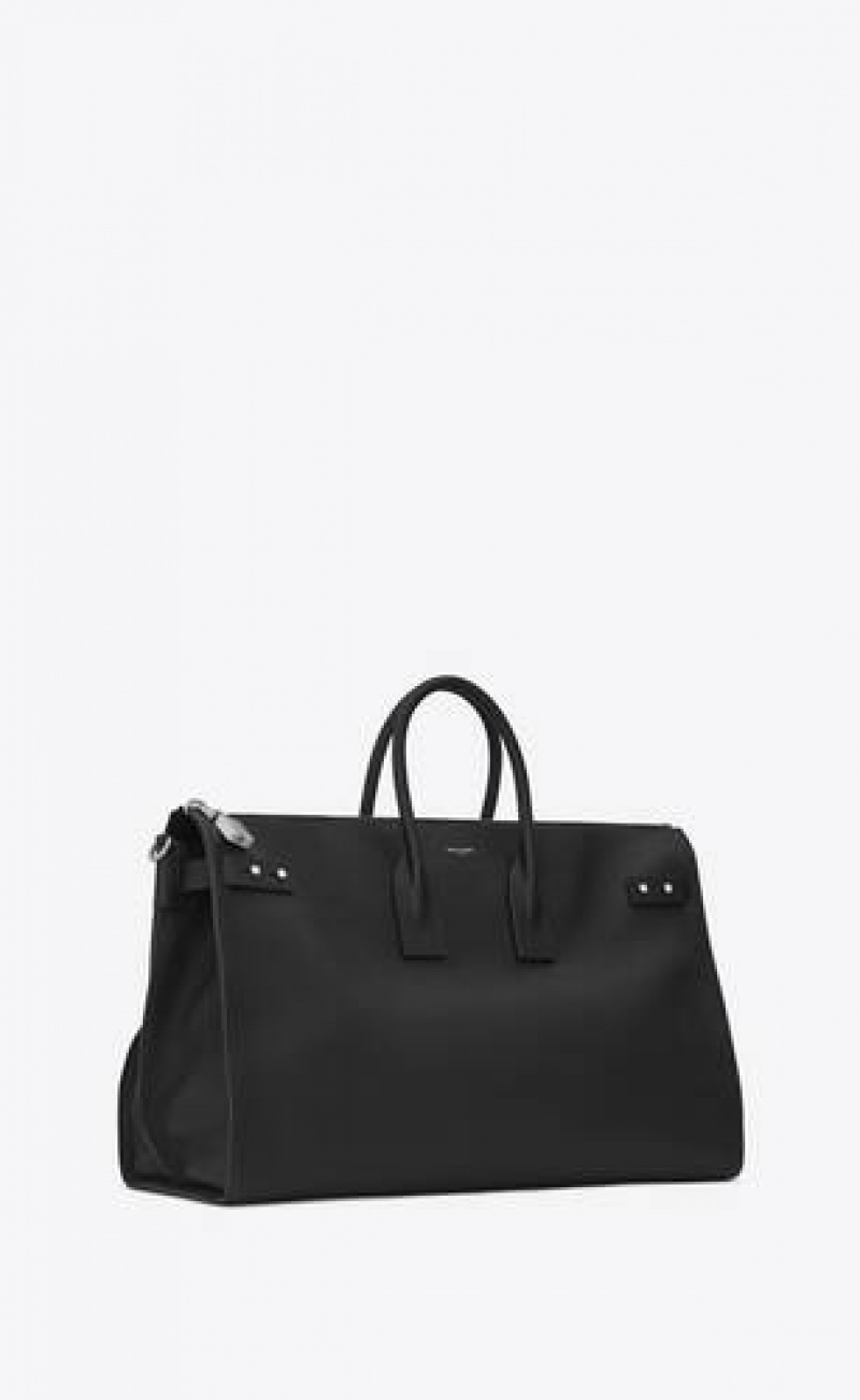 YSL Sac De Jour 48h Duffle Grained Leather Black | Philippines_YSL64850