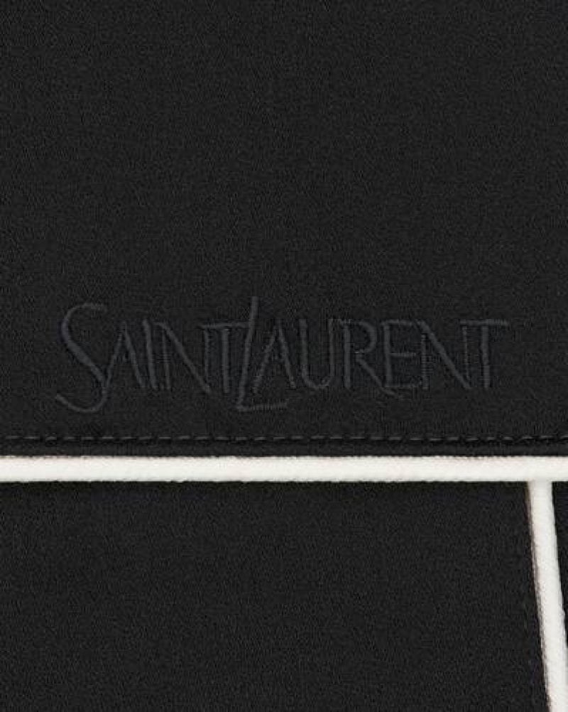 YSL Saint Laurent Teddy Jacket In Satin Crepe Black | Philippines_YSL69580