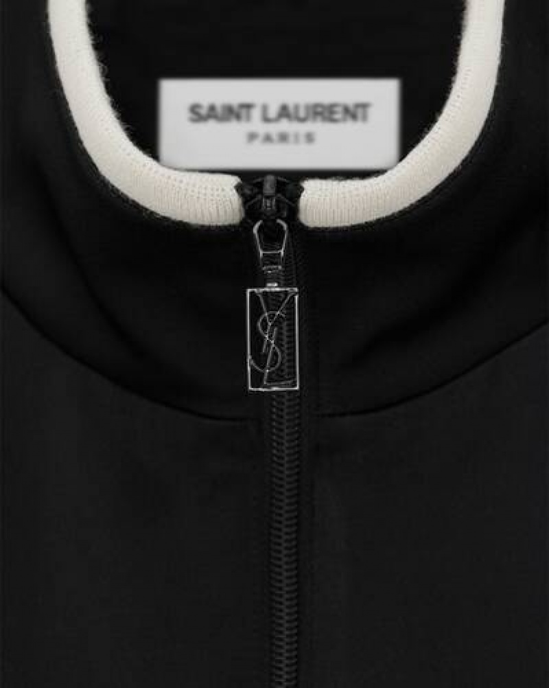 YSL Saint Laurent Teddy Jacket In Satin Crepe Black | Philippines_YSL69580