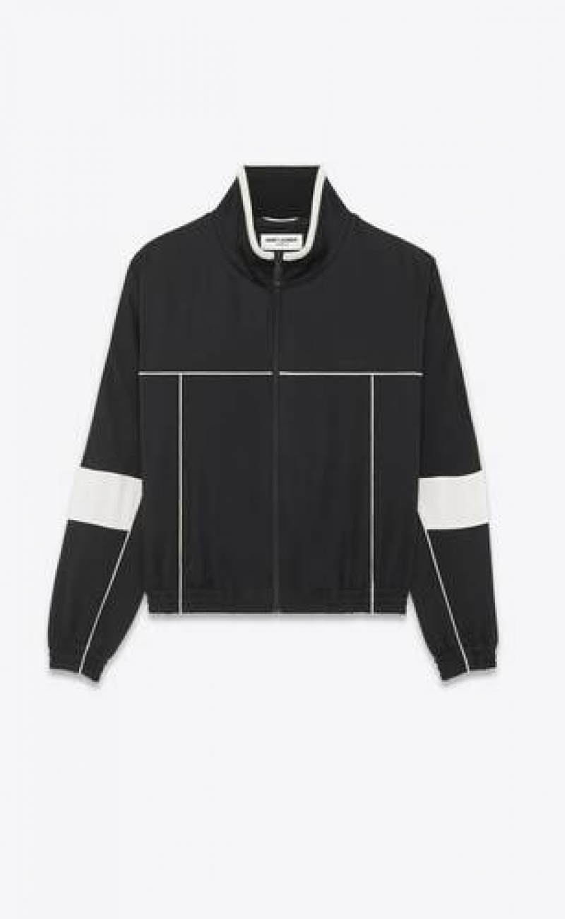 YSL Saint Laurent Teddy Jacket In Satin Crepe Black | Philippines_YSL69580