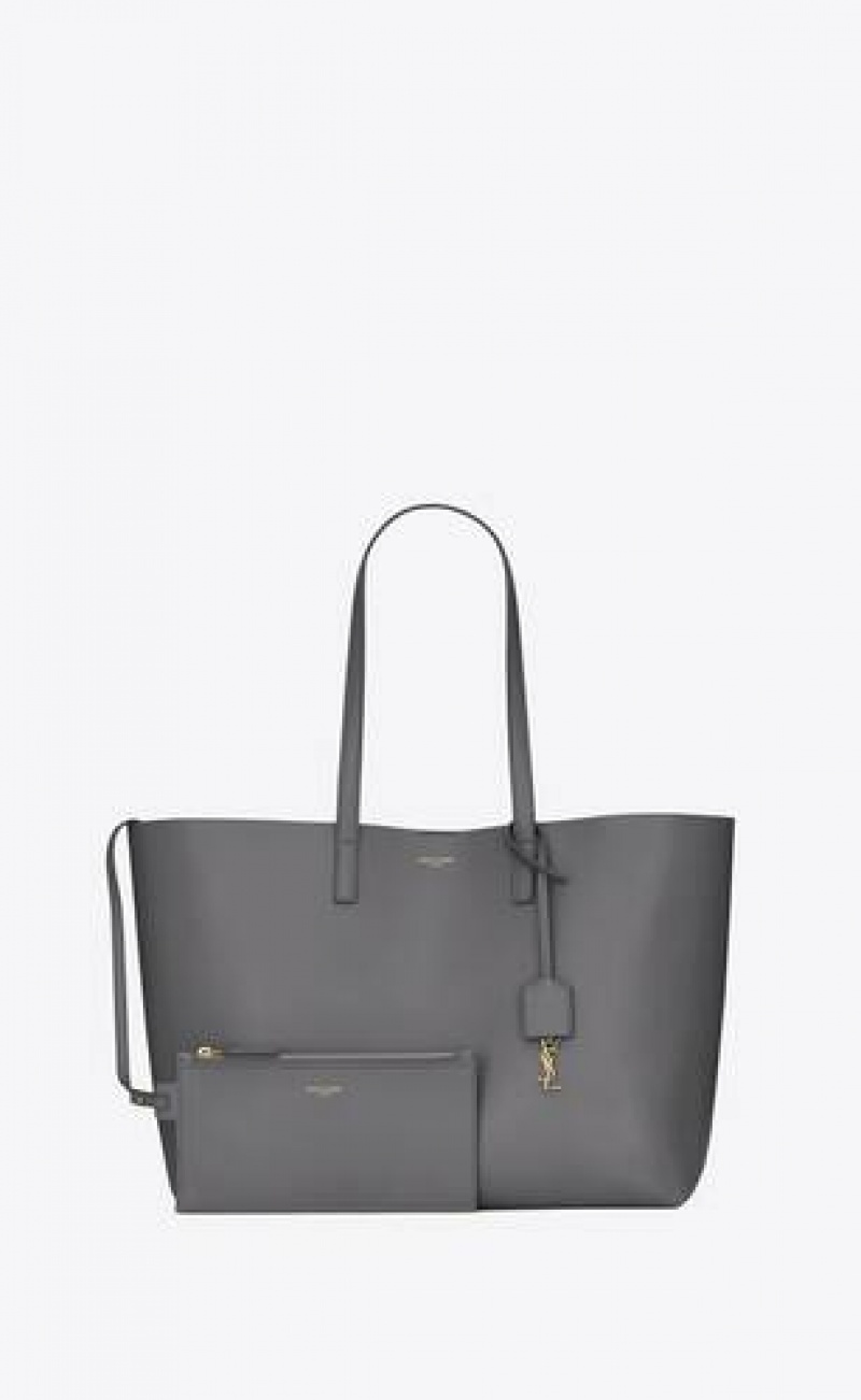 YSL Shopping Saint Laurent Leather Grey | Philippines_YSL77066