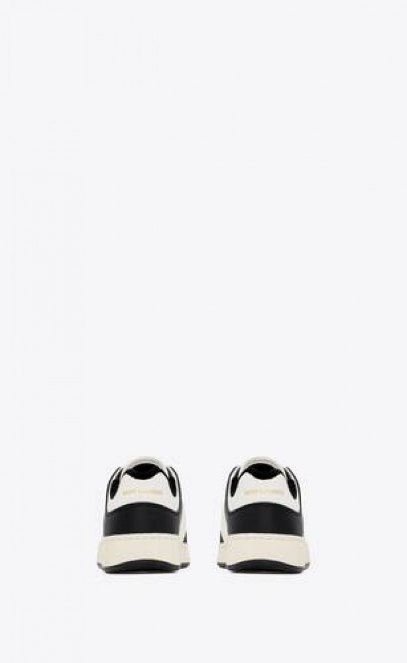 YSL Sl/61 Perforated Leather White Black | Philippines_YSL49720