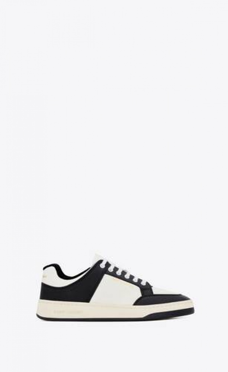 YSL Sl/61 Perforated Leather White Black | Philippines_YSL49720